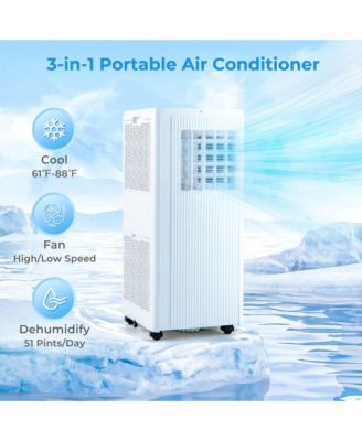 7100 BTU (10000 BTU ASHRAE) Portable Air Conditioner 3-in-1 10000 BTU AC Unit with Dehumidifier & Cool &Fan