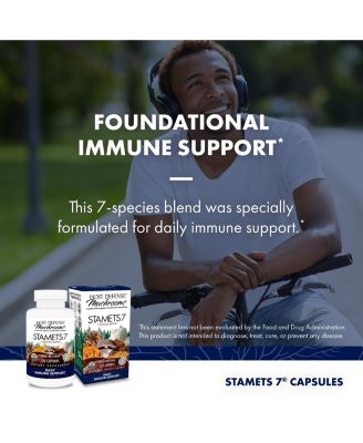 Stamets 7 - 7 Species Blend - Mushroom Supplement for Immune Support - Includes Royal Sun Blazei, Cordyceps, Reishi, Maitake, Lion's Mane, Chaga & Mesima