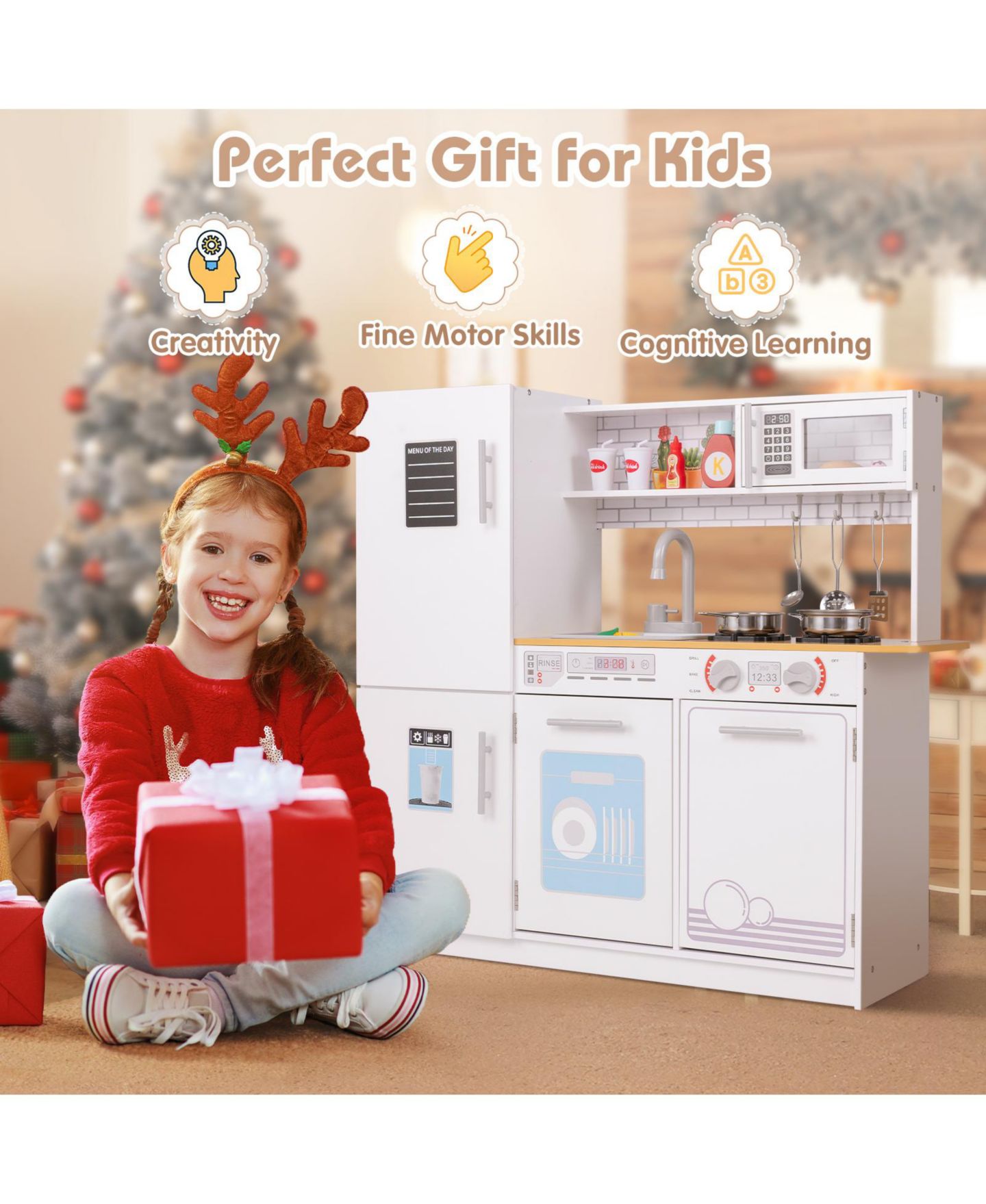 Детская игрушка HONGGE Click-Turn Stove Pretend Play Kitchen, Ages 3+ — фото 7