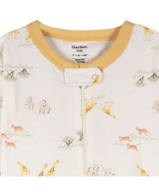 Toddler Boys Snug Fit Footed Pajamas, 2-Pack, Safari