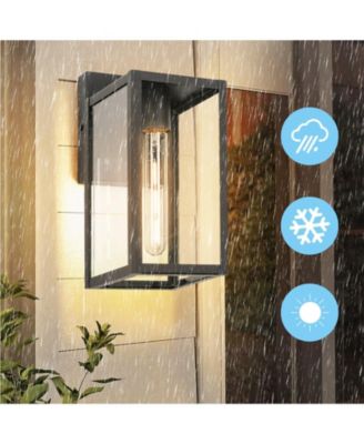 Black Not Motion Sensing Outdoor Hardwired Wall Lantern Sconce with No Bulbs Included