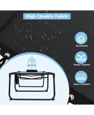 SUGIFT 4 Position Folding Lounge Chaise with Adjustable Backrest and Footrest