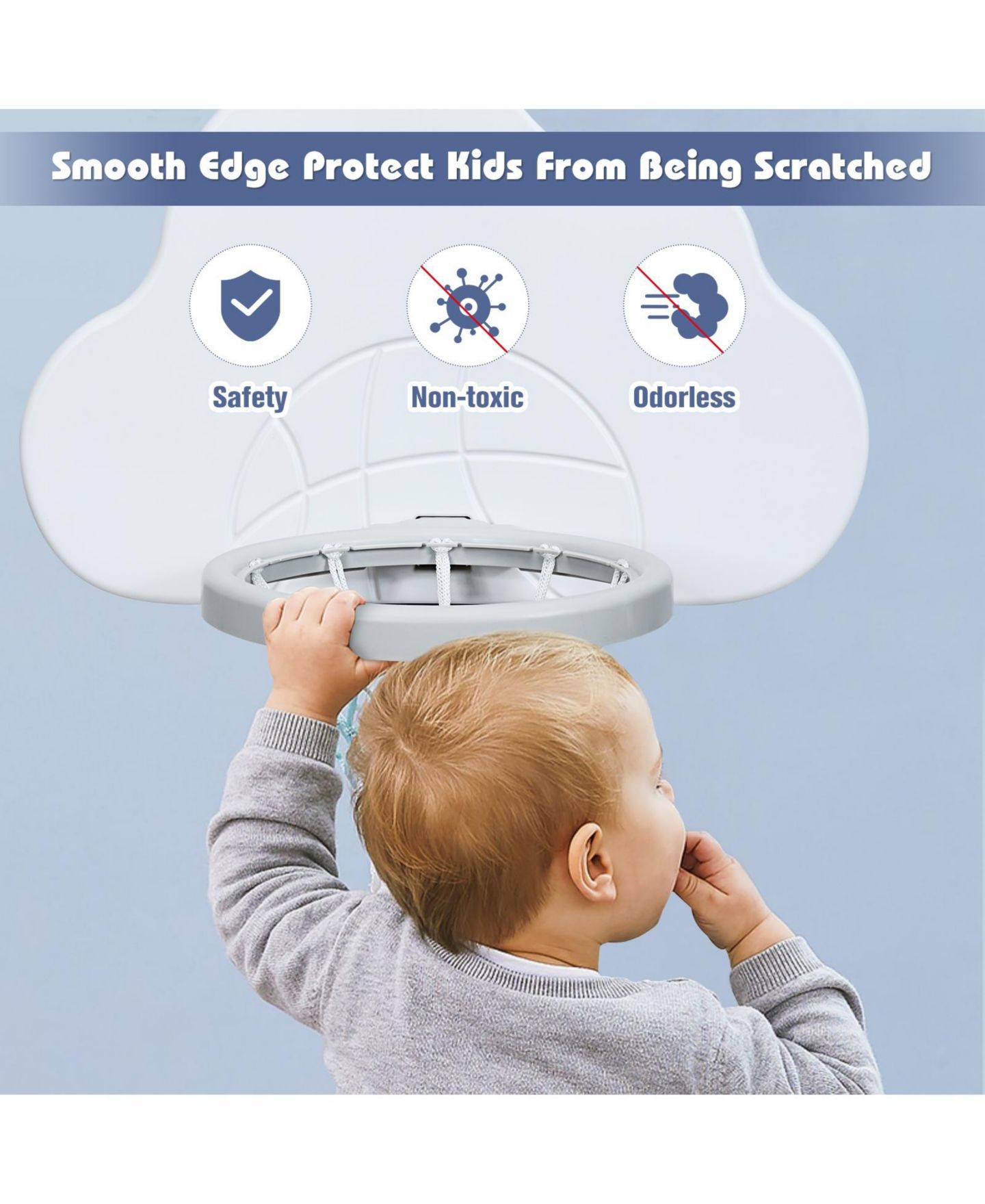 Детские игрушки HONGGE 3-in-1 Adjustable Basketball Hoop Set, Ages 3+ — фото 5