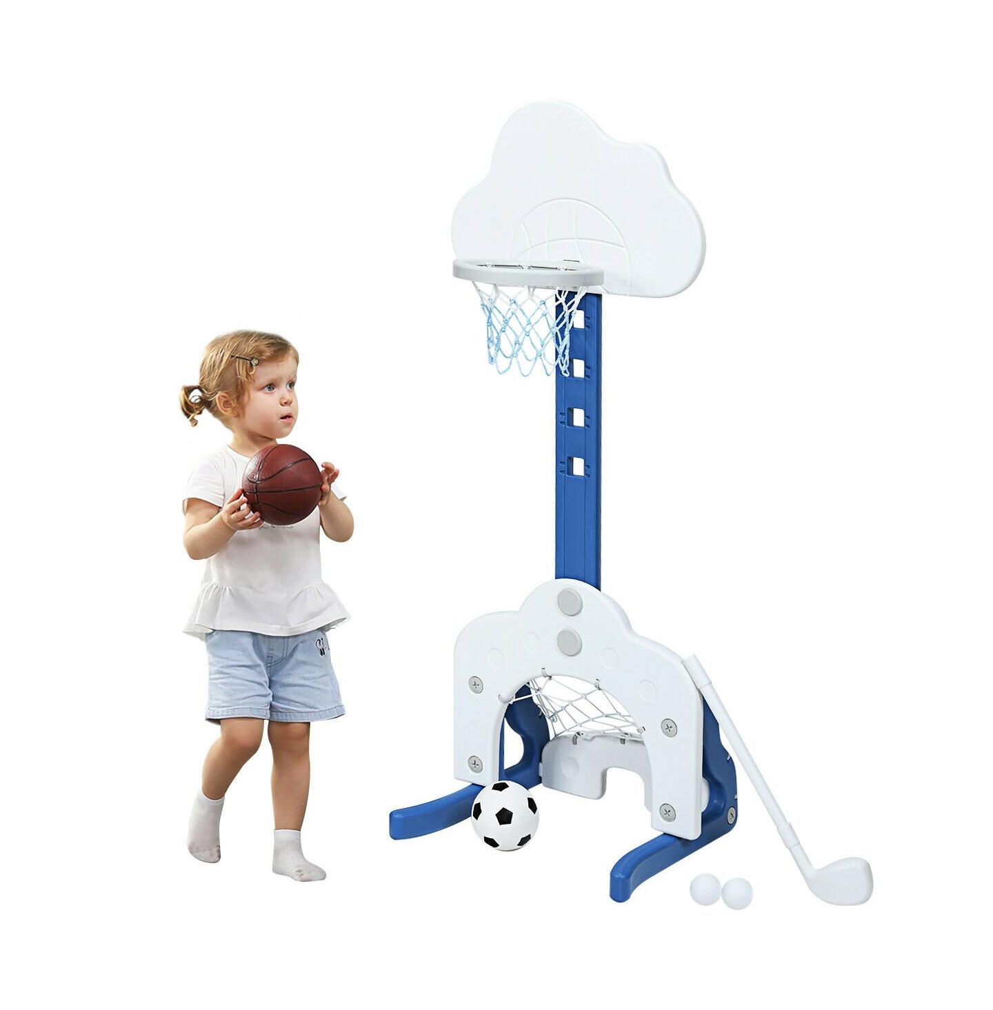 Детские игрушки HONGGE 3-in-1 Adjustable Basketball Hoop Set, Ages 3+ — фото 1