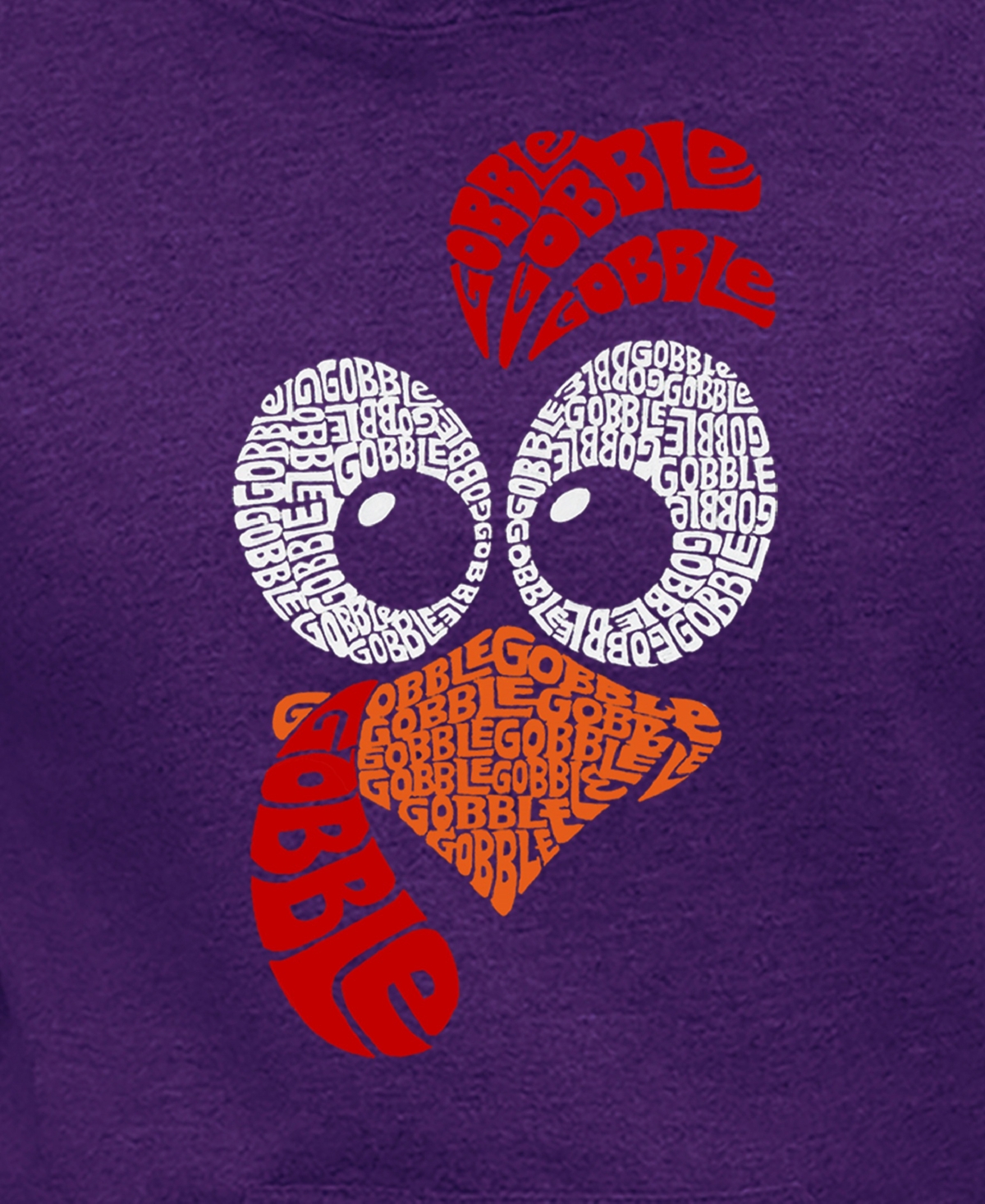 LA POP ART WOMEN'S TURKEY FACE WORD ART HOODED SWEATSHIRT 