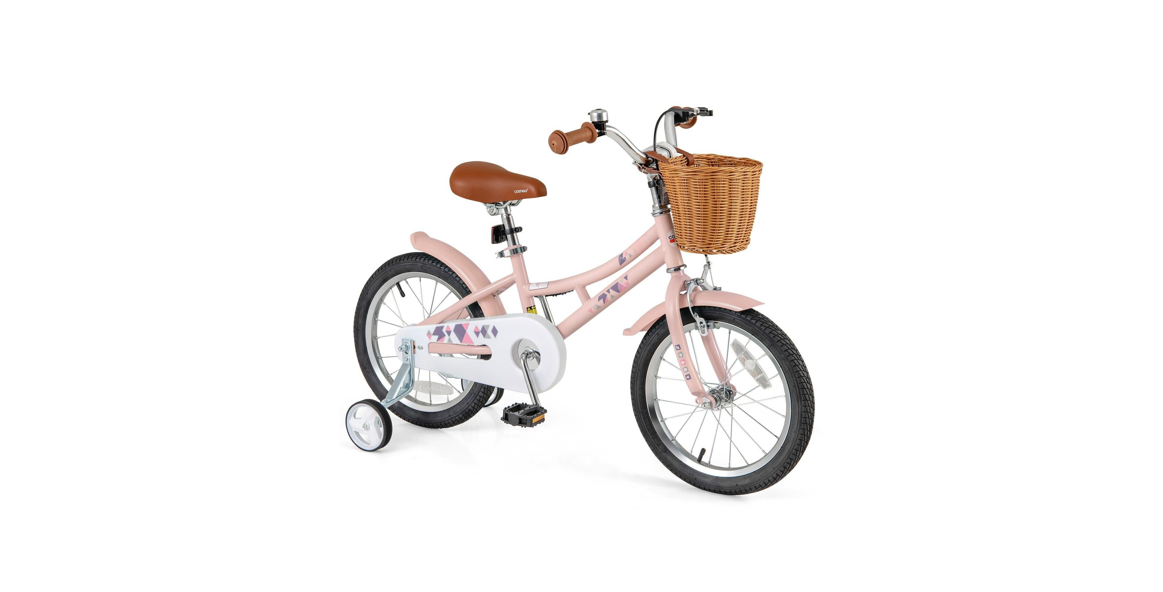 Hongge 16-Inch Kids' Retro Bike with Adjustable Height and Basket for Ages 4-7