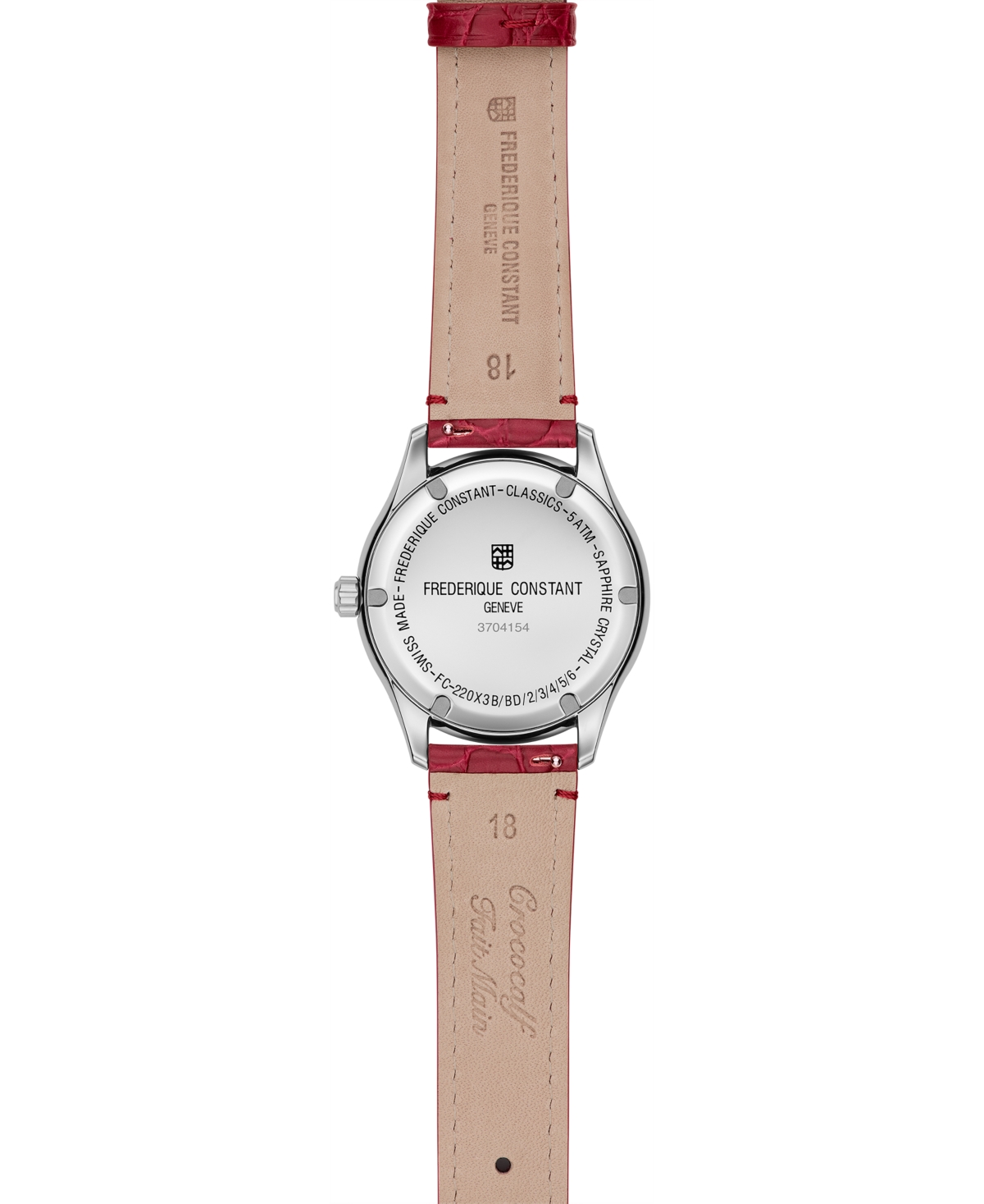 Frederique Constant Women's Swiss Classics Diamond (1/3 ct. t.w.)Leather Strap Watch 36mm - Red