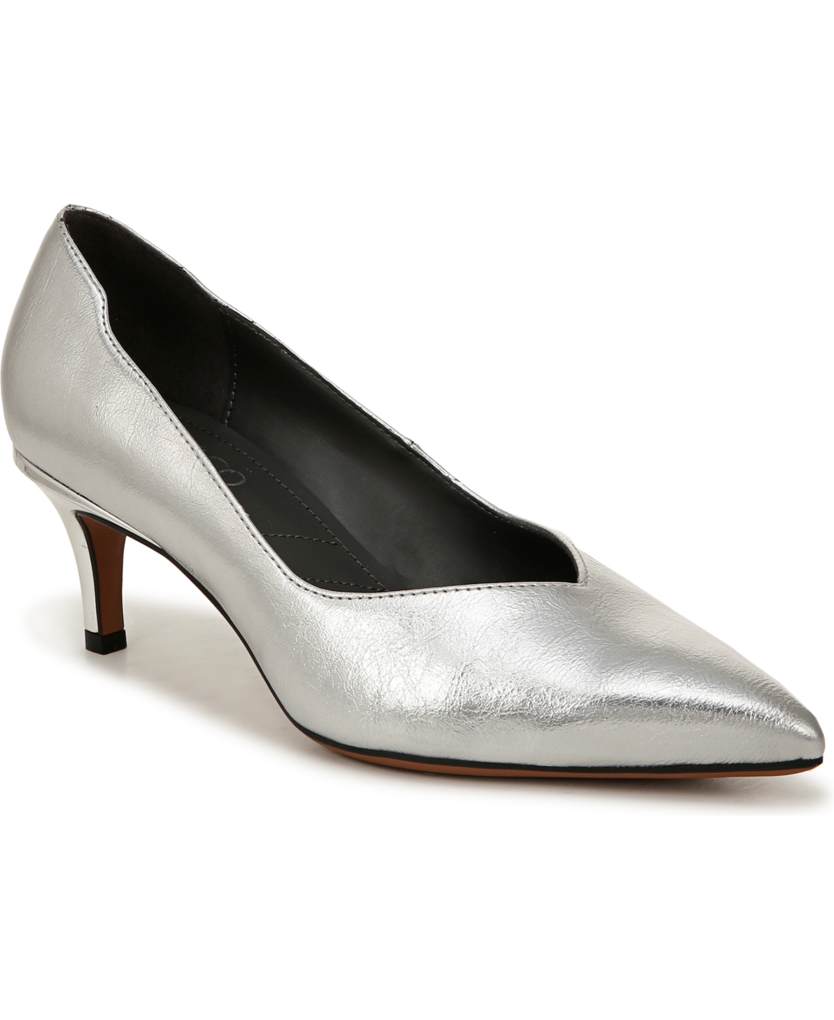 Women's Aurora Pointed Toe Pumps - Silver Metallic Faux Leather