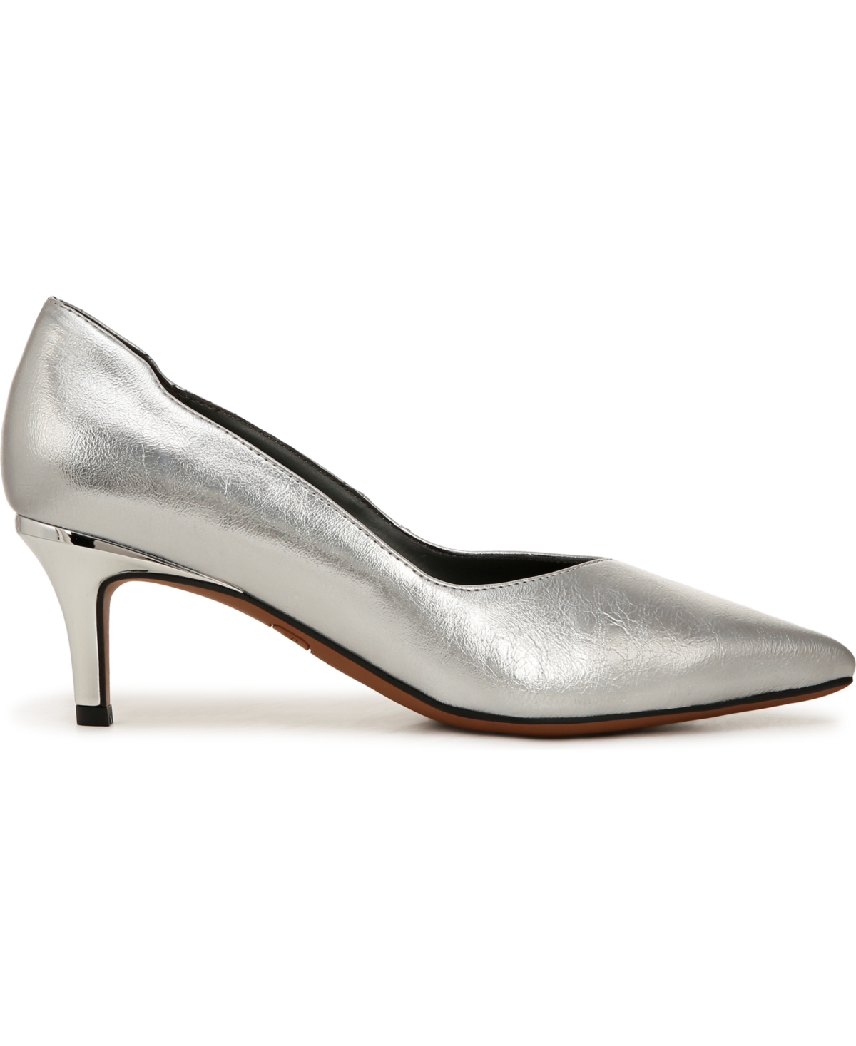 Franco Sarto Aurora Pointed Toe Pump In Silver Metallic Faux Leather