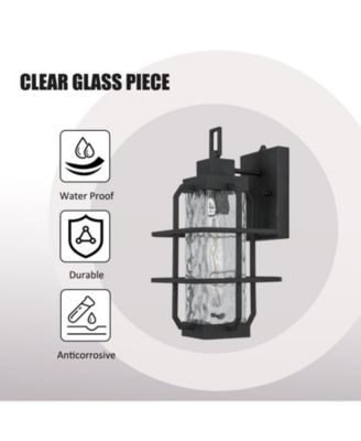 Dusk to Dawn Outdoor Hardwired Wall Lantern Sconce with No Bulbs Included