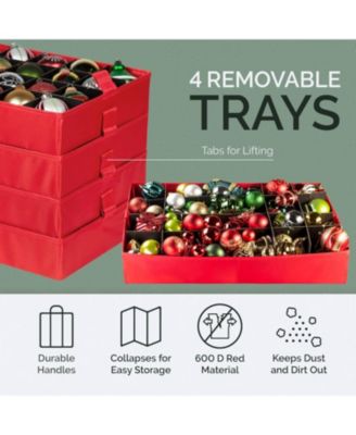 Adjustable Dividers and 4 Trays Christmas Storage Box