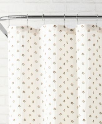 Block Print Gauze Cotton Shower Curtain, 72" x 72"