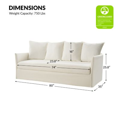 Gottfried Modern 80.3" Slipcovered Sofa with Removable Seat and Back Cushions