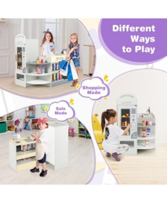Kids Grocery Store Playset with Cash Register POS Machine