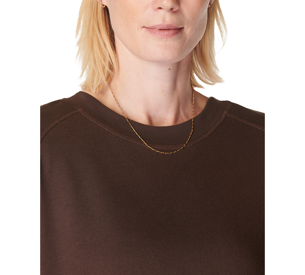 Sweaty Betty After Class Crop Sweatshirt In Cacao Brown