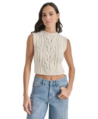DKNY Jeans - Women's Chunky Cable Crewneck Sweater Vest