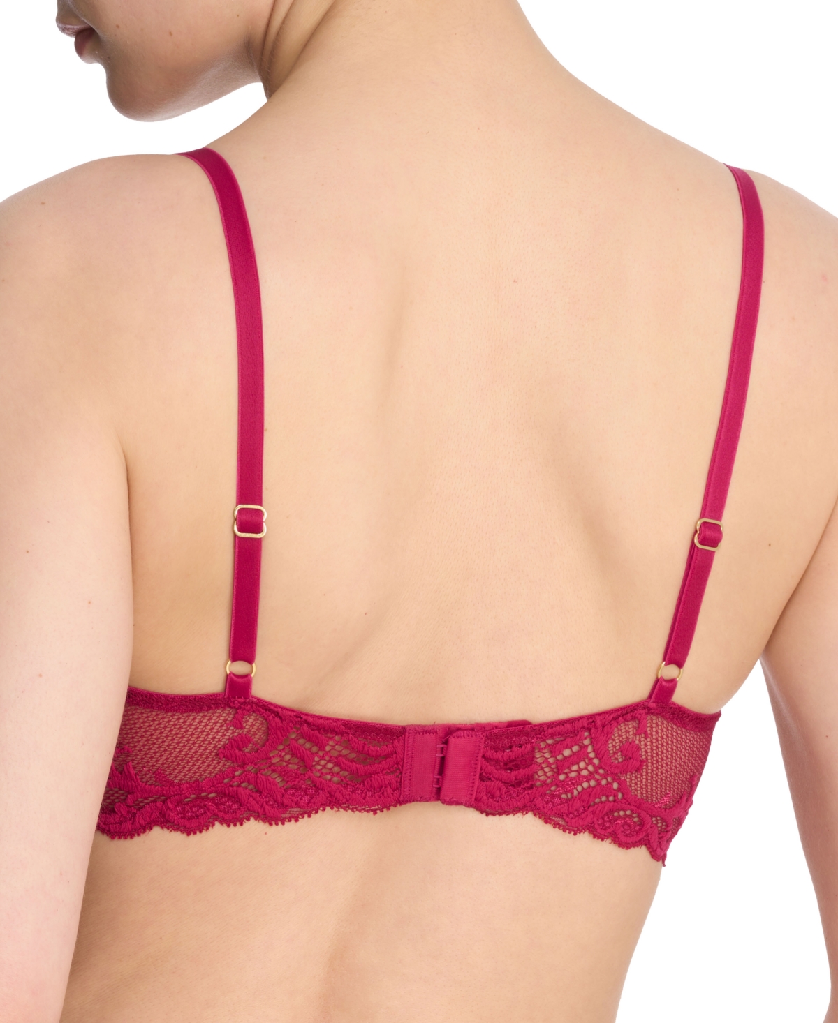 Natori Feathers Plunge T-shirt Basics Bra In Primrose Lace,buff