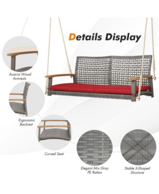 2-Person Patio Wicker Hanging Swing Chair