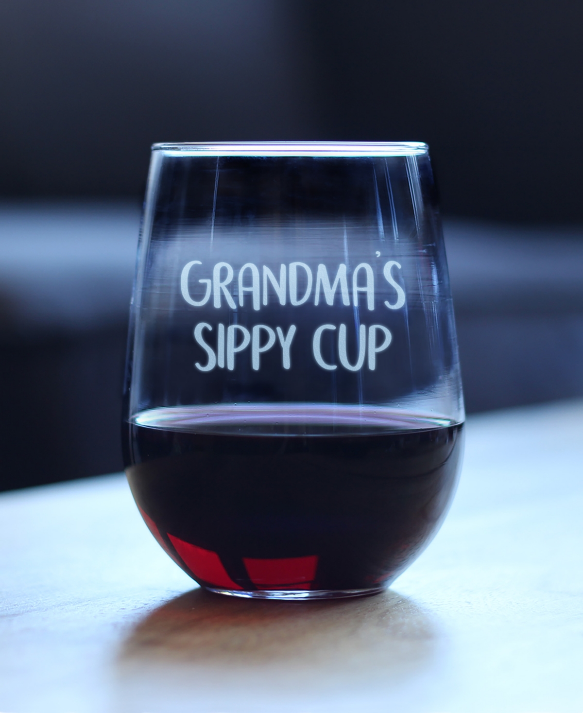 Bevvee Grandma's Sippy Cup Stemless Wine Glass In Clear