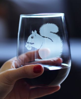 Squirrel Stemless Wine Glass