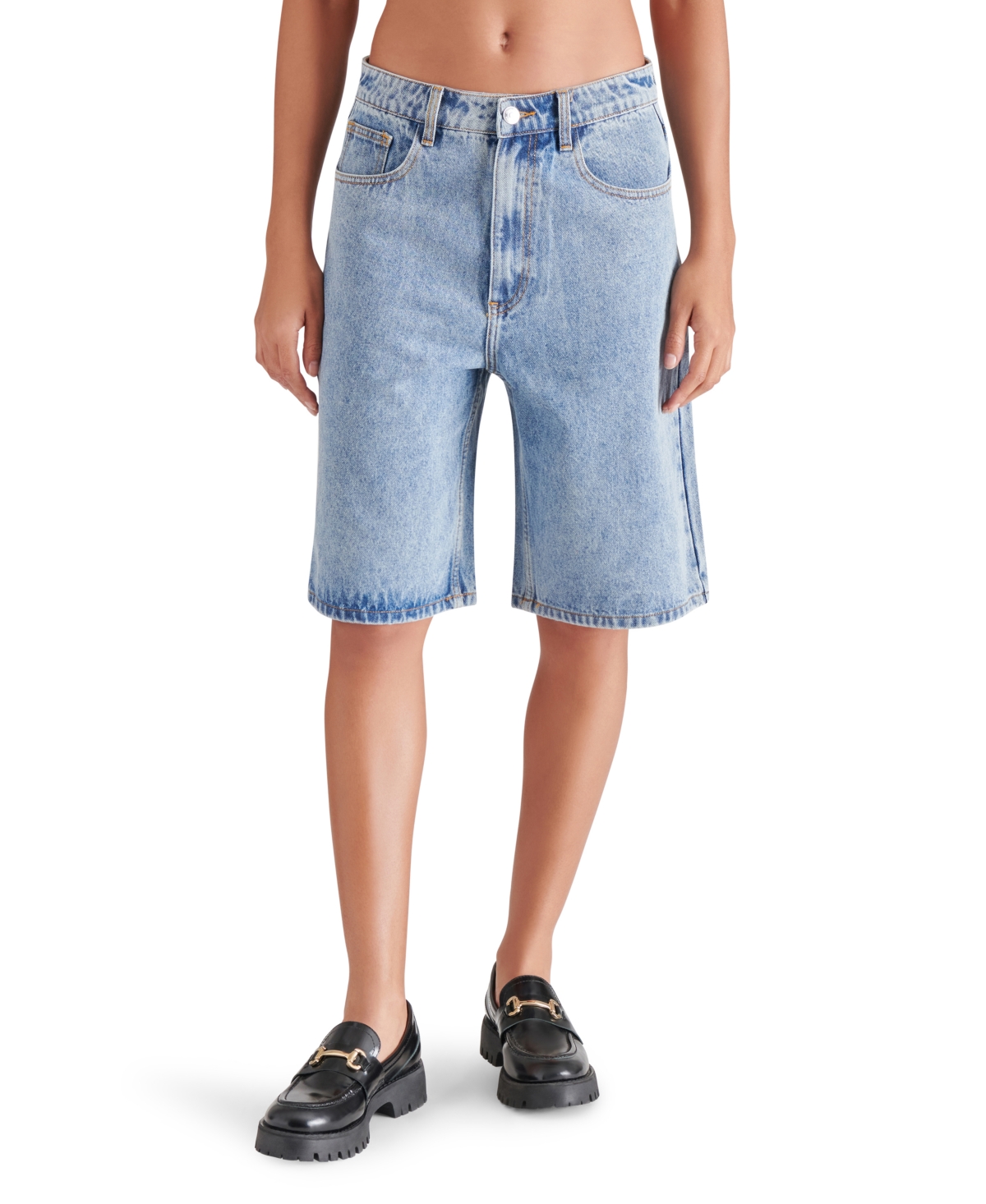 Steve Madden Women's Denim Bermuda Shorts In Medium Blue