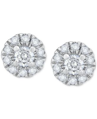 Diamond Round Halo Stud Earrings (1/2 ct. t.w.) in 14k White Gold or 14k Gold 