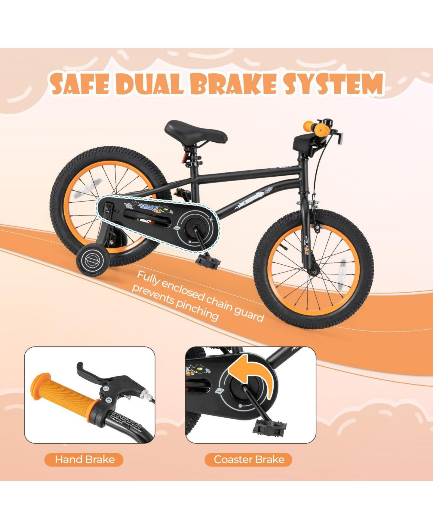 Детская игрушка HONGGE 16 in Sport Kids Bike with Adjustable Seat for Ages 4 to 7 — фото 8