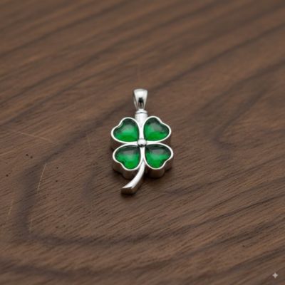 Stainless Steel Clover Cremation Pendant with 18 inch Necklace