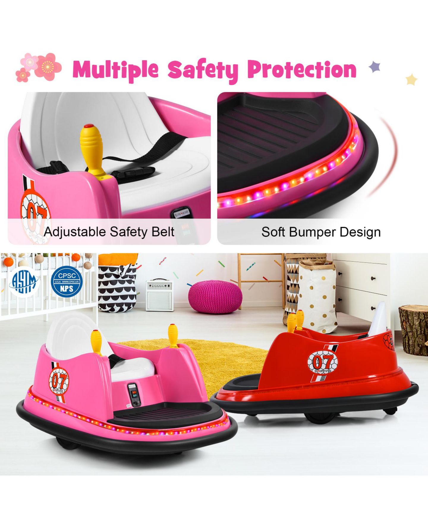 Детская игрушка HONGGE 12V Electric Remote-Control Bumper Car, Ages 1.5-6 — фото 6