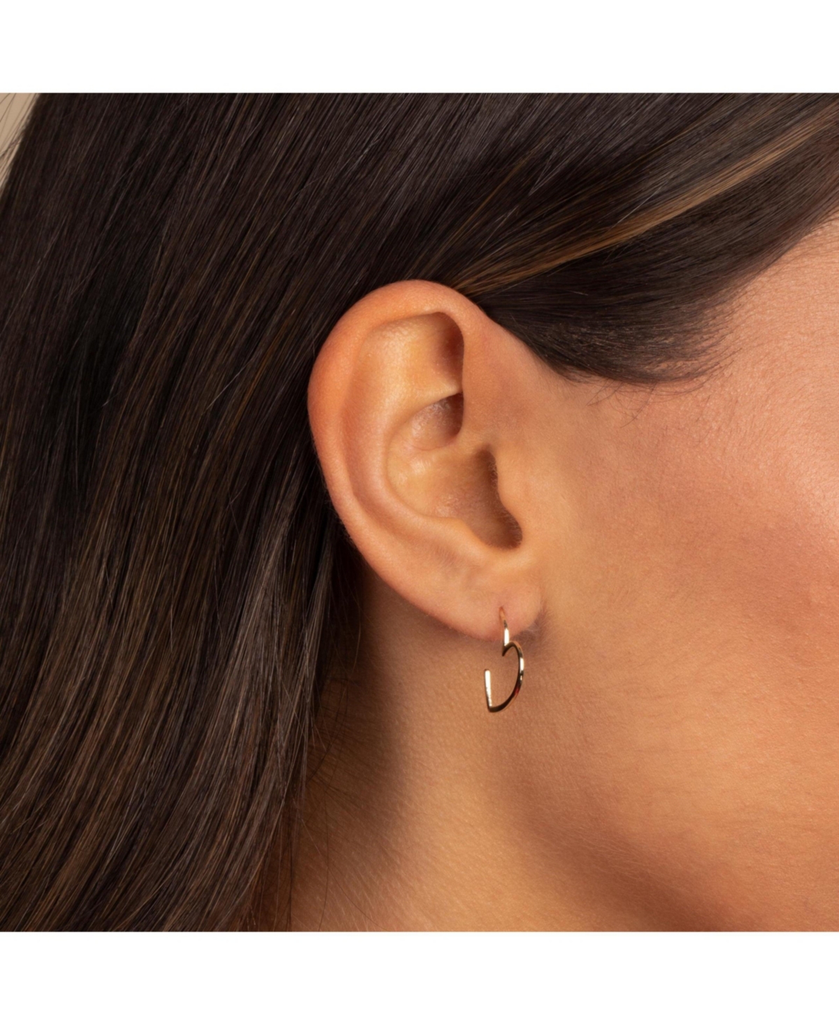 By Adina Eden Solid Open Heart Hoop Earring 14K - 14k gold