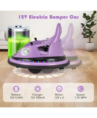 12V Kids Ride On Bumper Car with Remote Control and Dual Joysticks