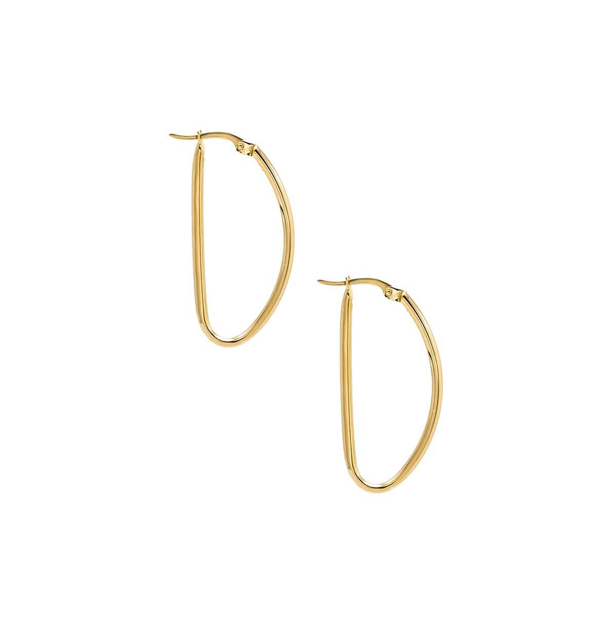 By Adina Eden Solid Geometric Shape Hoop Earring 14K - 14k gold