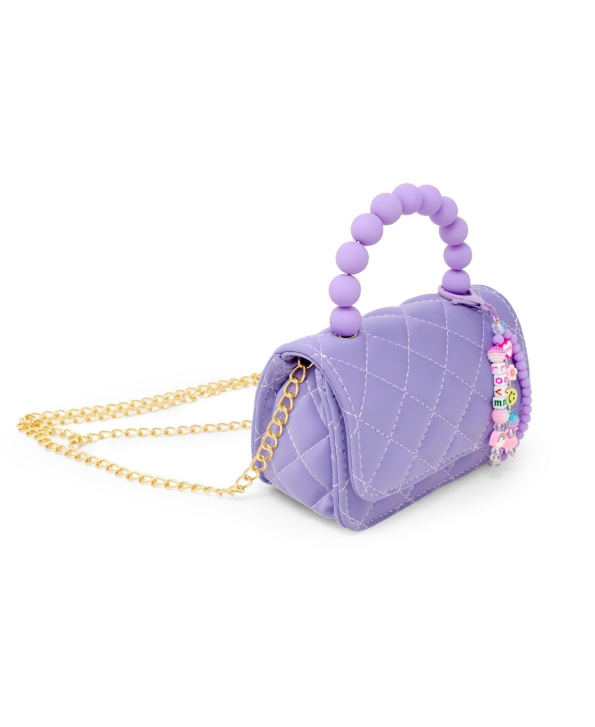 Tiny Treats + Zomi Gems Girls Pearl Handle Message Charm Handbag,- Purple
