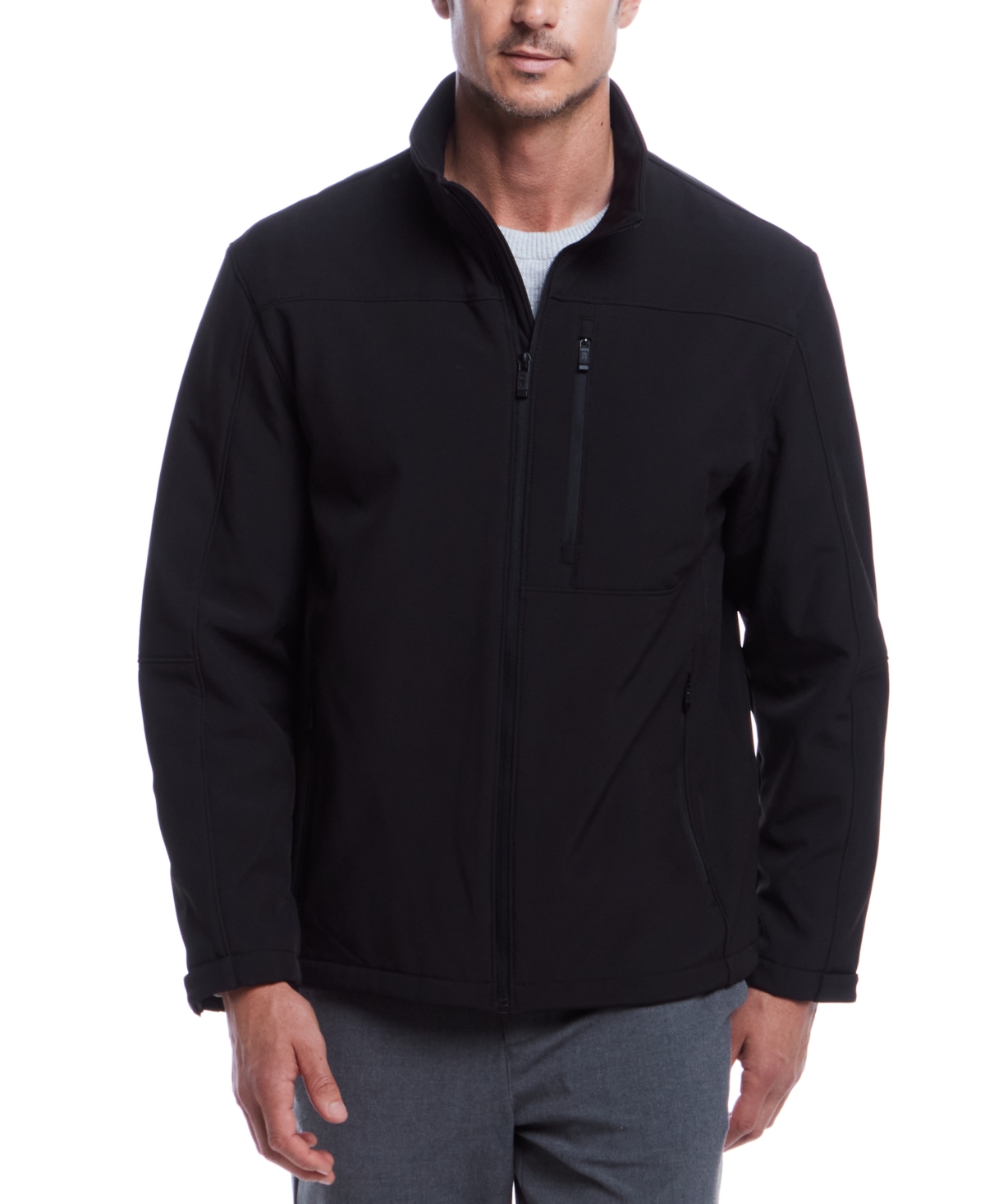 Weatherproof Men's Soft Shell Jacket In Black