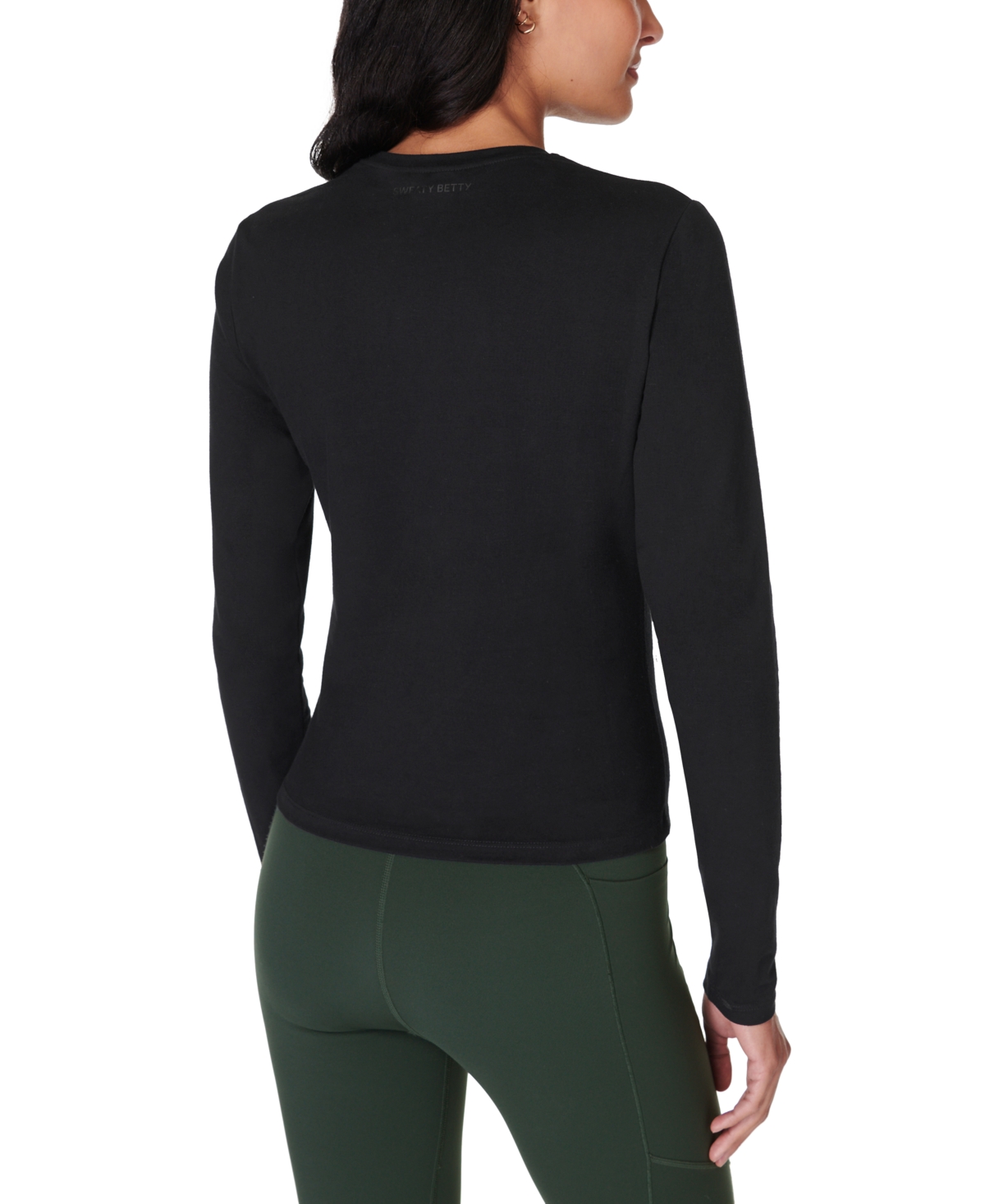 Sweaty Betty Essential Sculpt Long Sleeve Tee In Black