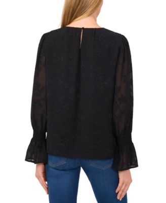 Women's Smocked-Cuff Blouse