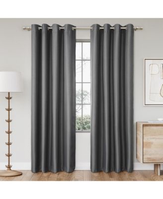 Textured Blackout Grommet Curtains Pair 2 panels