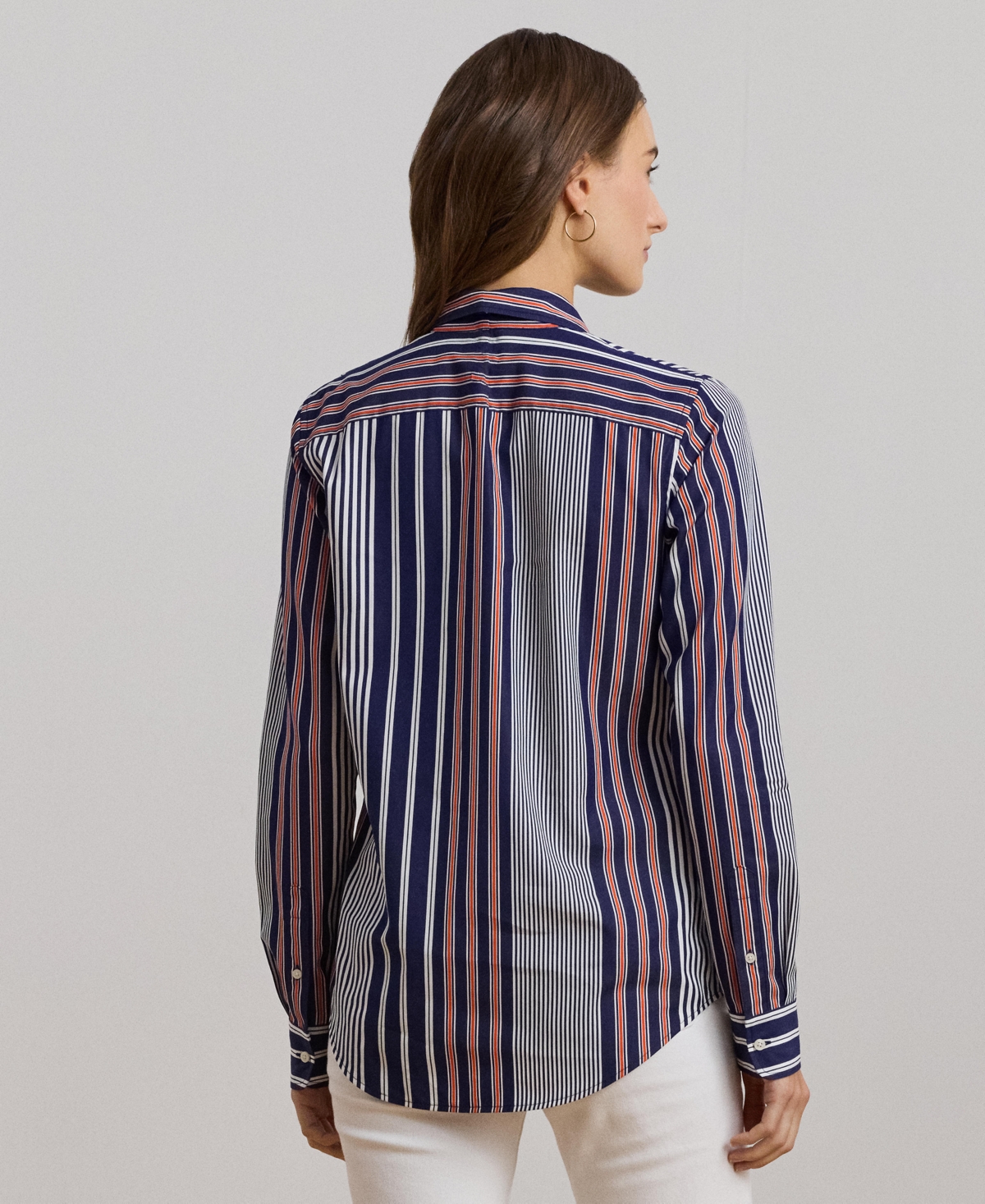 Lauren Ralph Lauren Women's Classic-Fit Striped Broadcloth Shirt -White
