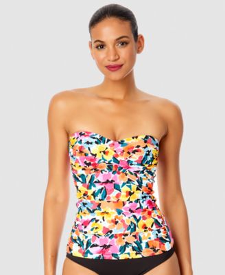Anne Cole - Women's Twist-Front Shirred Bandeau Tankini Top