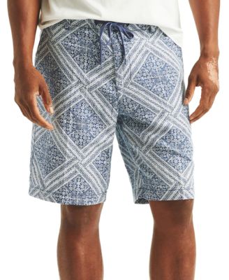 Nautica - Men's 8-1/2" Printed Linen Drawstring Shorts