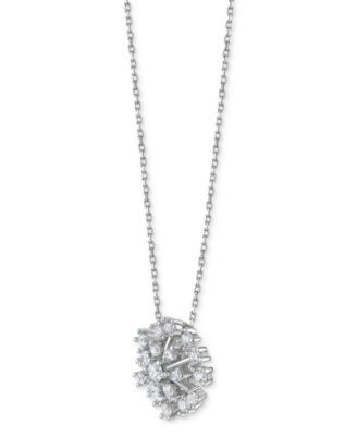 Diamond Starburst 18" Pendant Necklace (1/2 ct. t.w.) in Sterling Silver