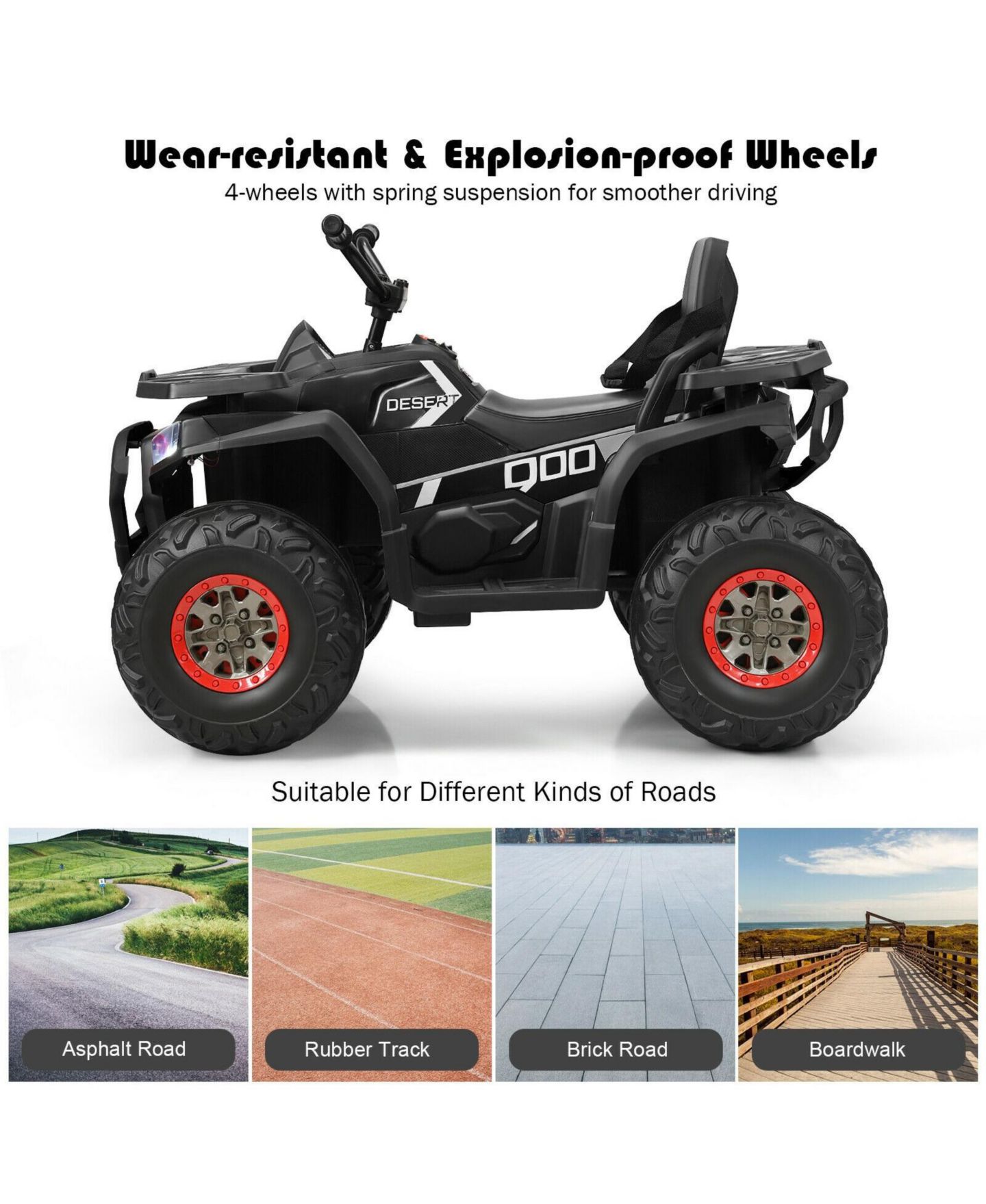 Детская игрушка SUGIFT 12V Kids Electric 4-Wheeler ATV with 2 Speeds and LED Lights — фото 7