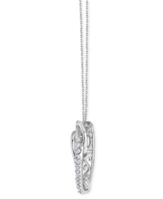 Diamond Double Heart 18" Pendant Necklace (1/2 ct. t.w.) in Sterling Silver