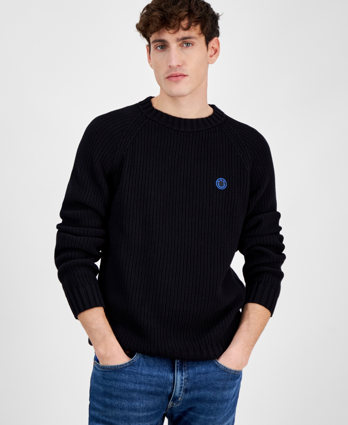 HUGO BOSS HUGO BY HUGO BOSS MEN'S SONNI RELAXED-FIT RIBBED-KNIT SWEATER 