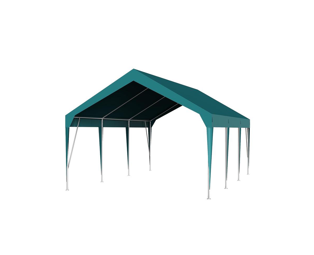 Carport Canopy 13'x20' Heavy Duty Car Canopy Outdoor Storage Shed Uv Resistant Waterproof Portable Garage for Car, Party, Dark Green - Dark gre