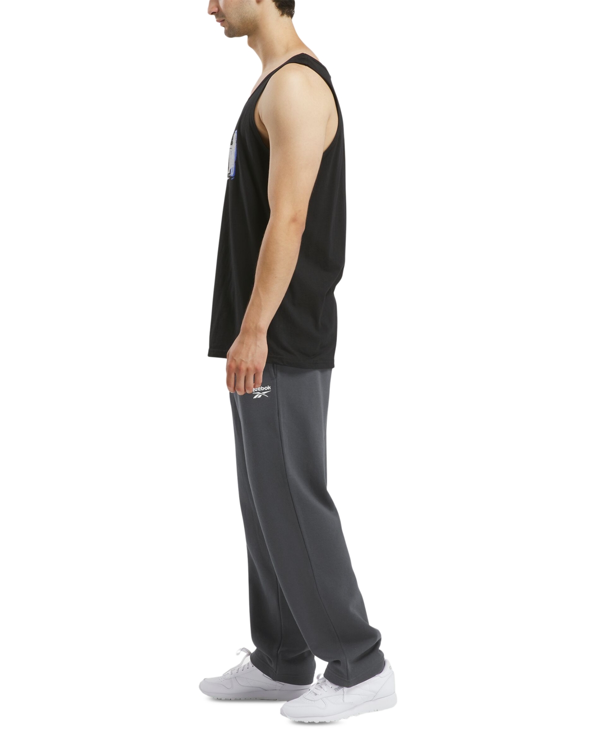 REEBOK MEN'S VERSATILE ELASTIC DRAWSTRING FLEECE PANTS 