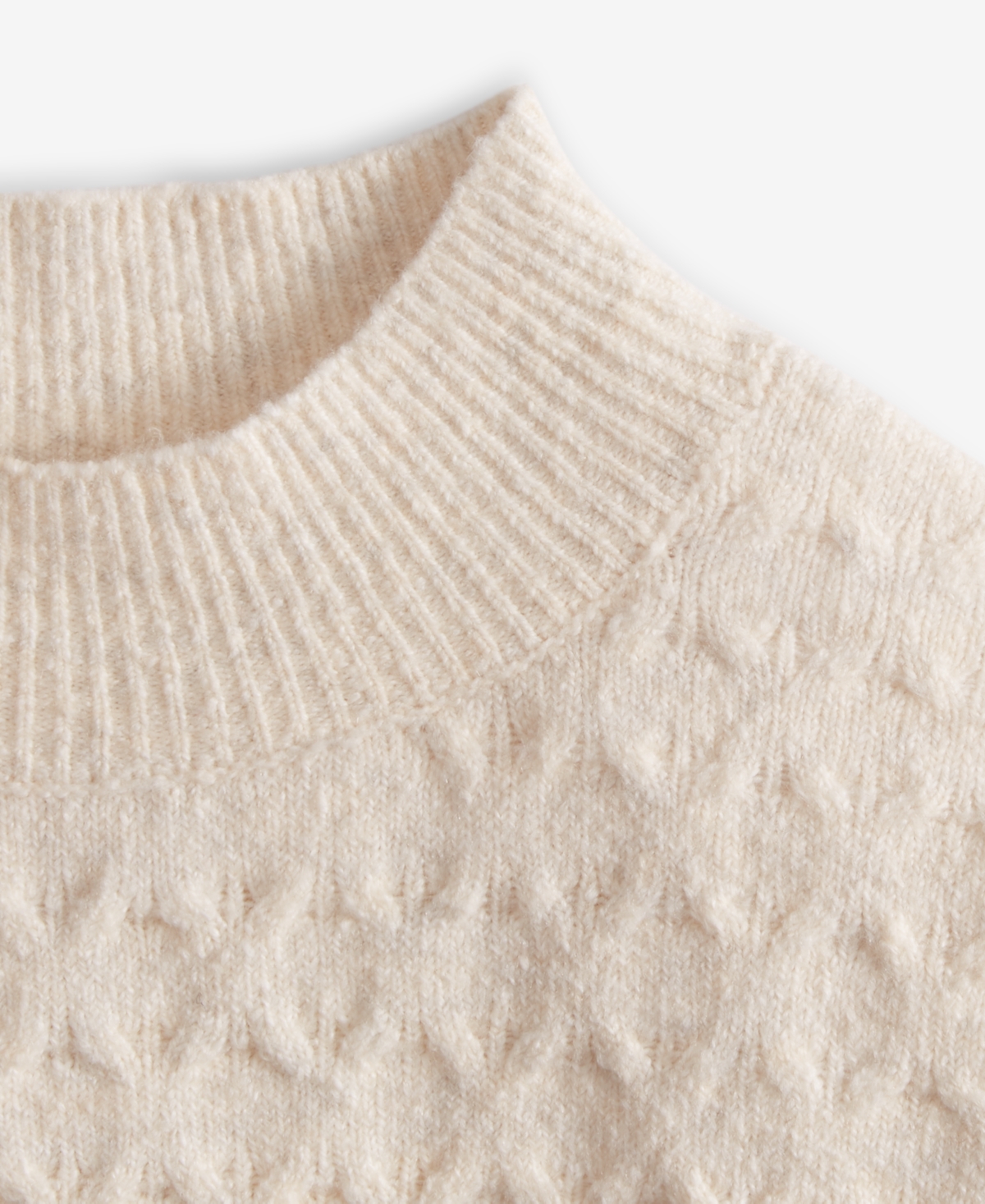On 34th Women's Textured Mock-neck Sweater, Exclusively At Macy's In Natural Oat