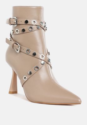 Womens Jaunts Eyelets & Studs Harness Ankle Boots