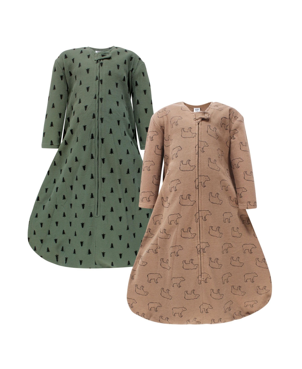 Hudson Baby Boys Cozy Full-Arm Thermal Sleep Sacks 2-Pack