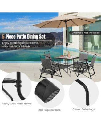 Patio Dining Set for 4 with Umbrella Hole